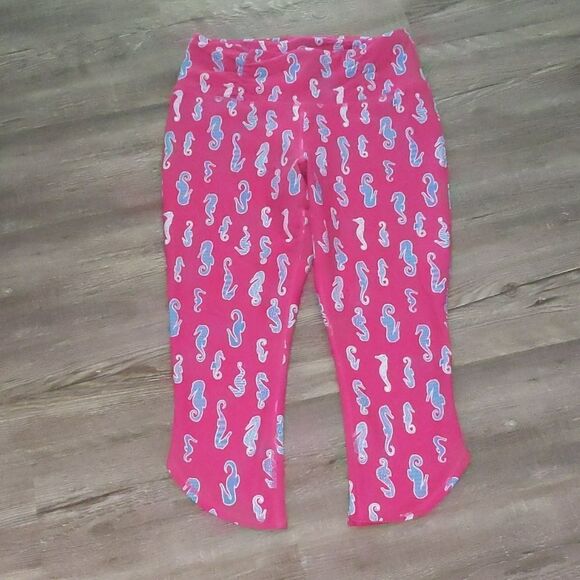 Crown & Ivy pink blue seahorse leggings - Picture 1 of 6